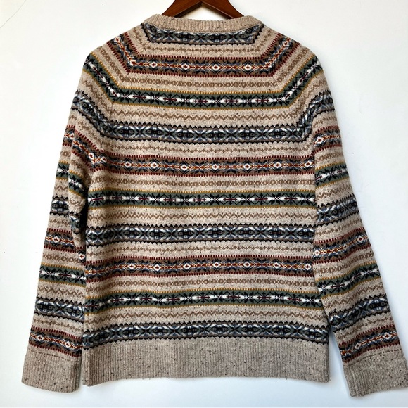 *SOLD* Crew Men’s Fair Isle Lambswool Blend Crew Neck Sweater Small - Picture 5 of 7